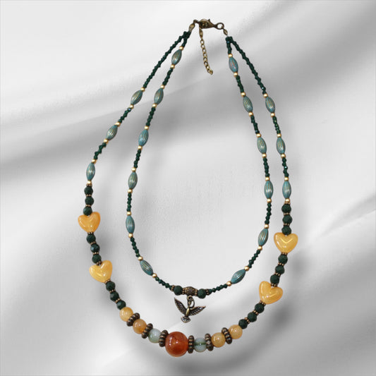 Çok Boncuklu Anka Kuşu Kadın Kolye – Gücün ve Zarafetin Simgesi