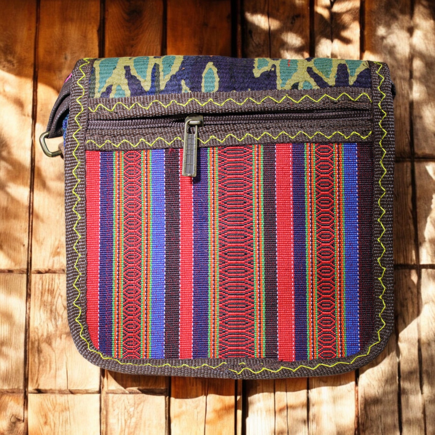 El Dokuma Kilim Desenli Omuz Çantası Model 1 Mini (En: 20cm, Boy: 20cm, Genişlik: 5cm)