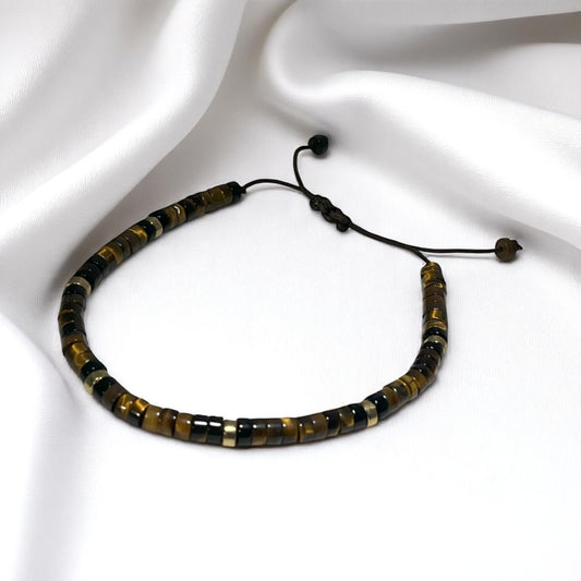 Dengeleyici Özelliğiyle Doğal Kaplan Gözü Taşlı Bileklik | El Yapımı Doğal Taş Bileklik