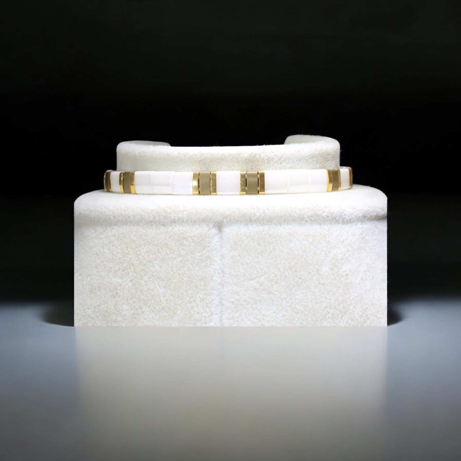 Antik sarı beyaz tila boncuk el yapımı ayarlanabilir unisex bileklik