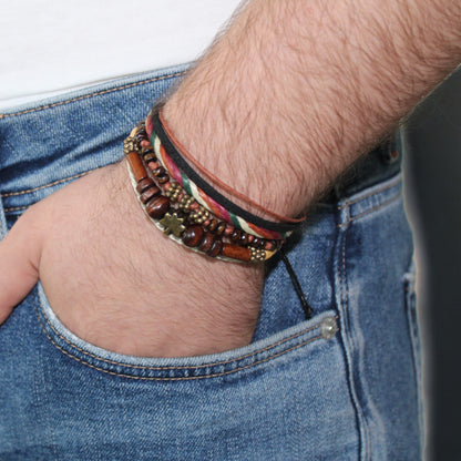 Yaprak Figürlü El Yapımı Bileklik | Doğal ve Bohem Dönüşüm Temalı Takı