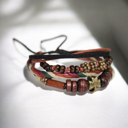 Yaprak Figürlü El Yapımı Bileklik | Doğal ve Bohem Dönüşüm Temalı Takı