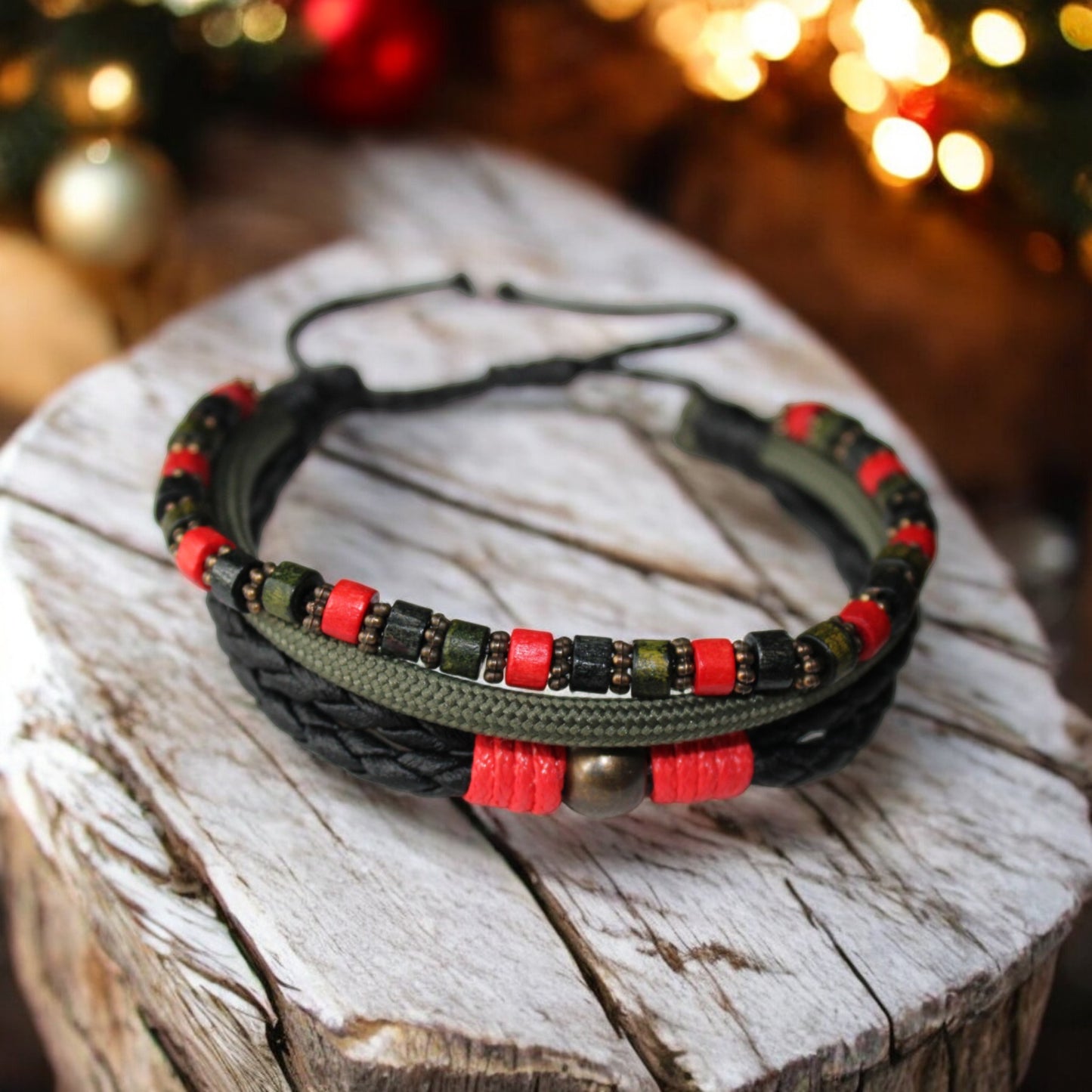 Adventurer Serisi Haki Kırmızı Unisex Bileklik